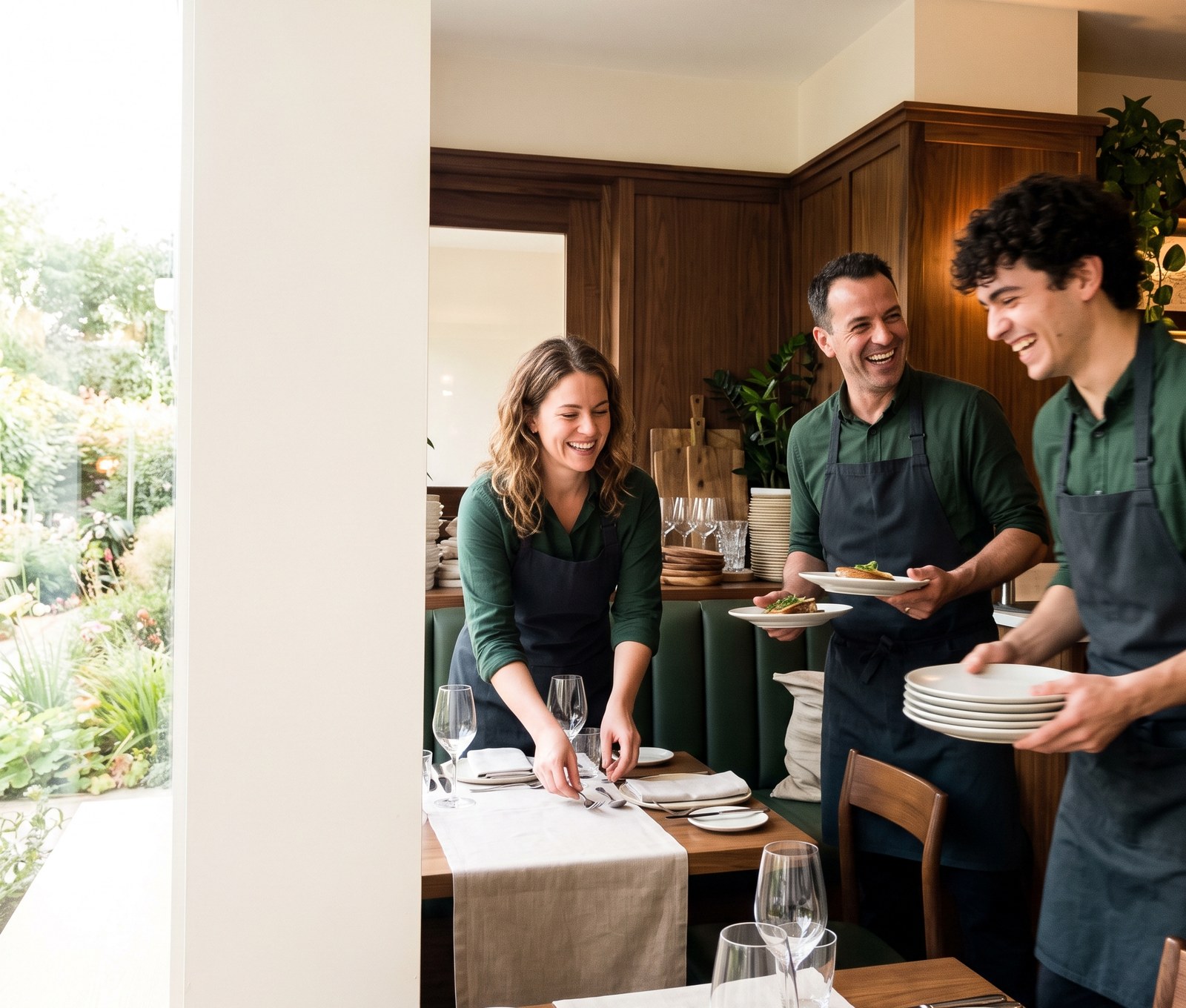 Service im Restaurant eines Bio-Hotels